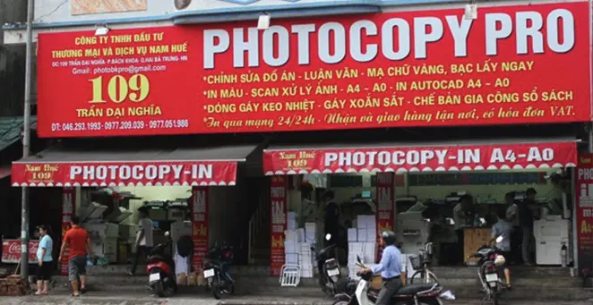 Bảng hiệu tiệm photocopy