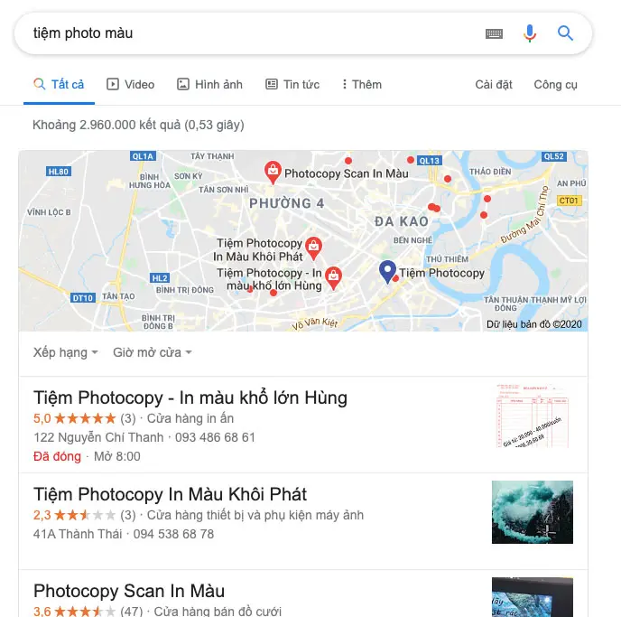 Tiệm photo gần đây