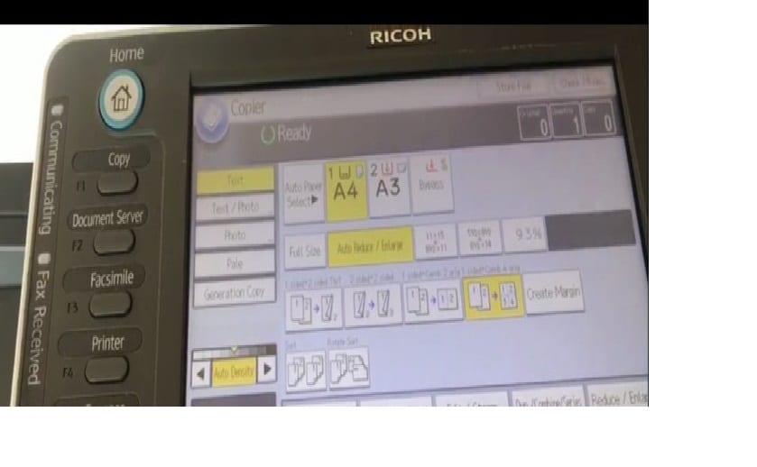 Điều chỉnh kích thước văn bản, phóng to/thu nhỏ máy photocopy Ricoh