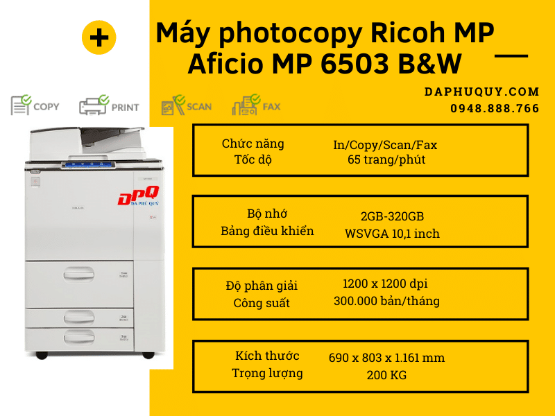 Máy photocopy Ricoh MP 6503