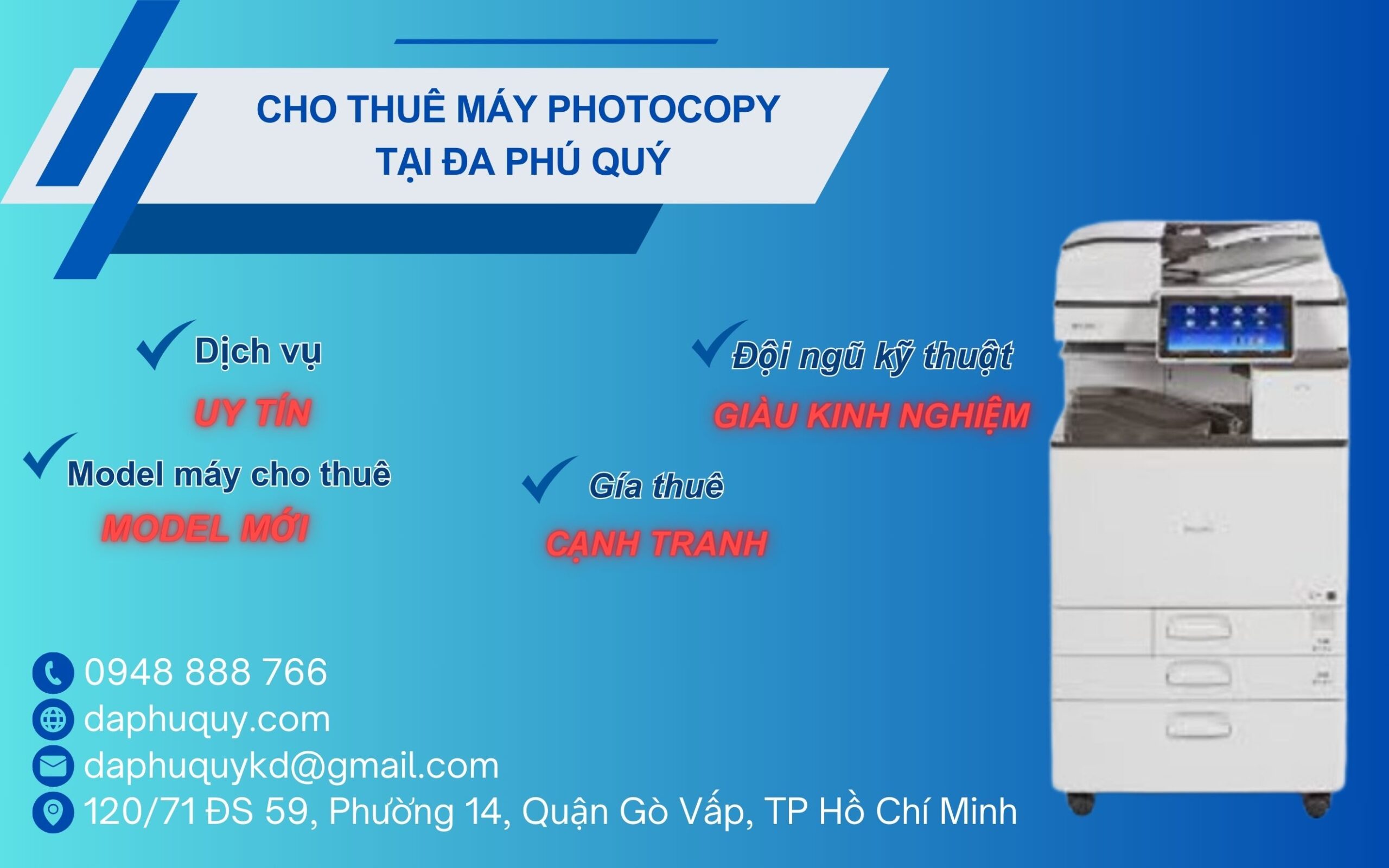 Dịch vụ cho thuê máy photocopy Ricoh MP 5055 uy tín