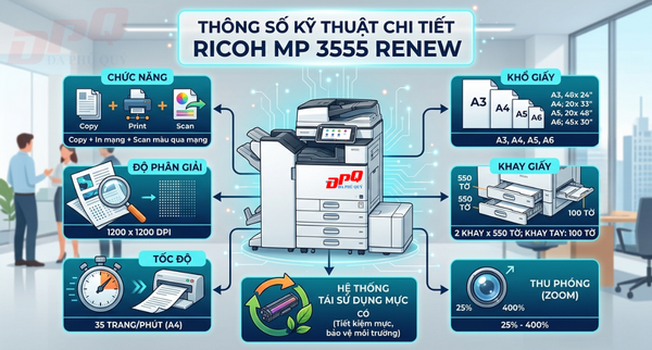 Máy photocopy Ricoh MP 3555 Renew